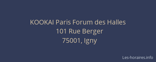 KOOKAI Paris Forum des Halles