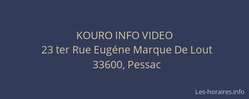 KOURO INFO VIDEO