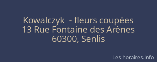 Kowalczyk  - fleurs coupées
