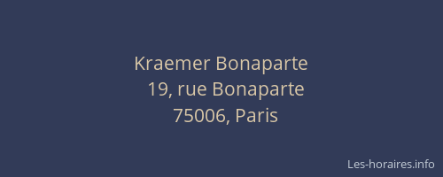 Kraemer Bonaparte