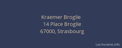 Kraemer Broglie