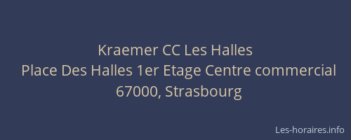 Kraemer CC Les Halles