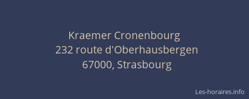 Kraemer Cronenbourg
