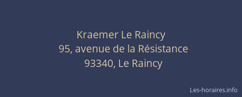 Kraemer Le Raincy