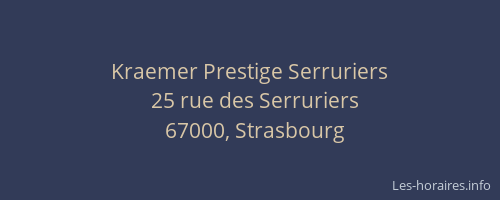 Kraemer Prestige Serruriers