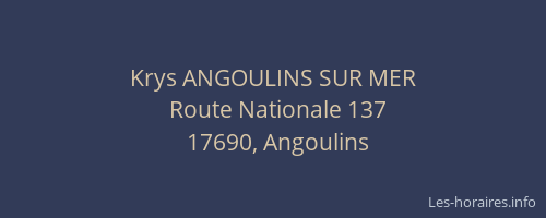 Krys ANGOULINS SUR MER