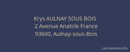 Krys AULNAY SOUS BOIS
