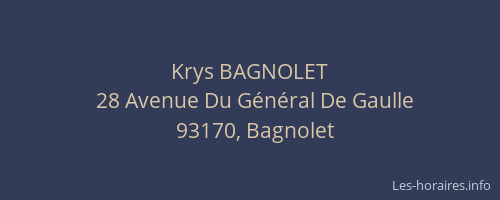 Krys BAGNOLET