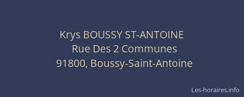 Krys BOUSSY ST-ANTOINE