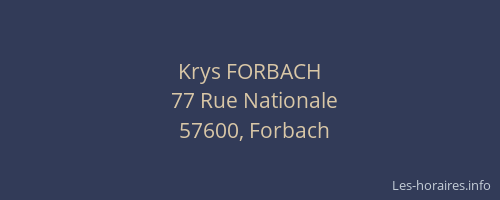 Krys FORBACH
