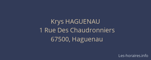 Krys HAGUENAU