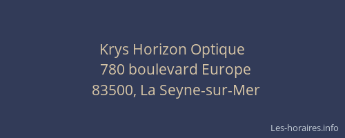 Krys Horizon Optique
