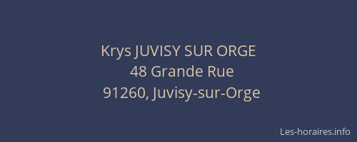 Krys JUVISY SUR ORGE