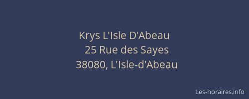 Krys L'Isle D'Abeau