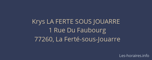 Krys LA FERTE SOUS JOUARRE