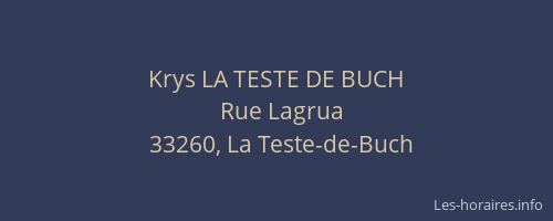 Krys LA TESTE DE BUCH