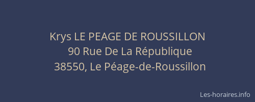 Krys LE PEAGE DE ROUSSILLON