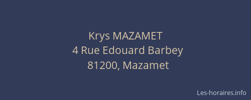 Krys MAZAMET