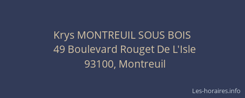 Krys MONTREUIL SOUS BOIS