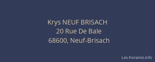 Krys NEUF BRISACH
