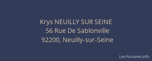 Krys NEUILLY SUR SEINE