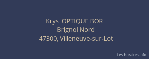 Krys  OPTIQUE BOR
