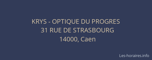 KRYS - OPTIQUE DU PROGRES