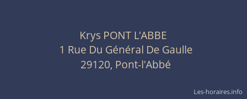 Krys PONT L'ABBE