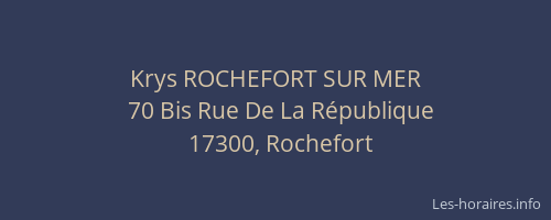 Krys ROCHEFORT SUR MER