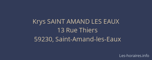 Krys SAINT AMAND LES EAUX