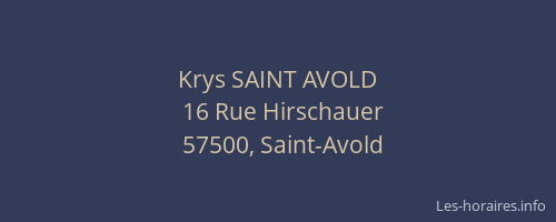 Krys SAINT AVOLD
