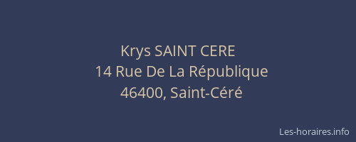 Krys SAINT CERE
