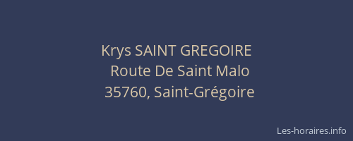 Krys SAINT GREGOIRE
