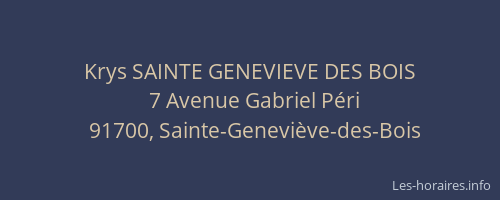 Krys SAINTE GENEVIEVE DES BOIS