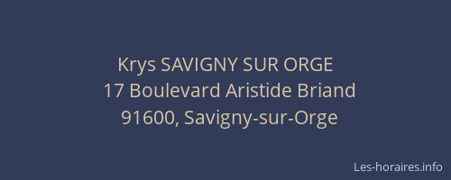Krys SAVIGNY SUR ORGE