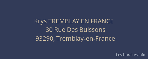 Krys TREMBLAY EN FRANCE