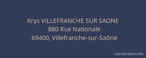 Krys VILLEFRANCHE SUR SAONE