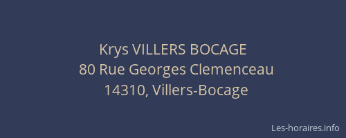 Krys VILLERS BOCAGE