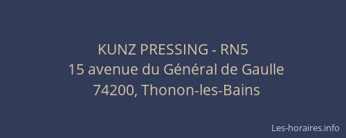 KUNZ PRESSING - RN5