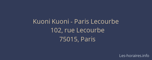 Kuoni Kuoni - Paris Lecourbe