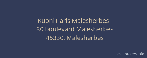 Kuoni Paris Malesherbes