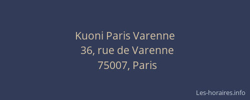 Kuoni Paris Varenne