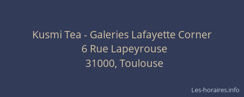 Kusmi Tea - Galeries Lafayette Corner