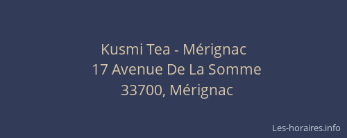 Kusmi Tea - M&eacute;rignac