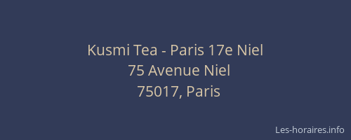 Kusmi Tea - Paris 17e Niel