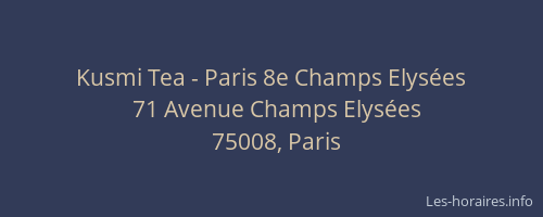 Kusmi Tea - Paris 8e Champs Elysées