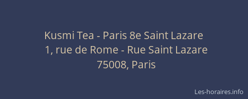 Kusmi Tea - Paris 8e Saint Lazare