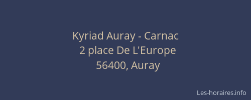 Kyriad Auray - Carnac