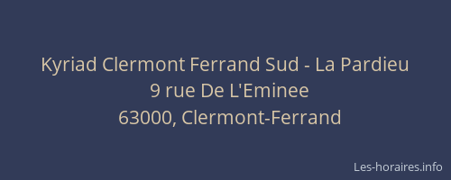 Kyriad Clermont Ferrand Sud - La Pardieu