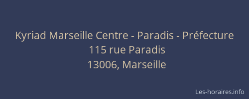 Kyriad Marseille Centre - Paradis - Préfecture